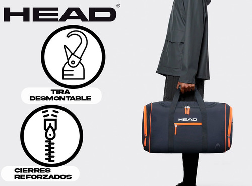 Imagen 4 de 10 de Bolso Head Gimnasio Deportivo Urbano Viaje Urbano Reforzado