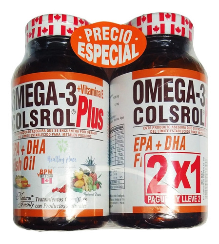 Omega 3 Fish Oil 1000mg 200 Softgel - Unidad a $500