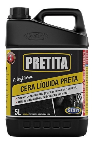 Pretinho Cera Liquida Preta 5l Pretita Tingir Piso Borracha