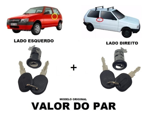 Par Do Miolo Cilindro Das Portas C/chave Uno Premio Elba