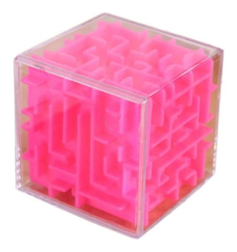 Cubo Transparente De Laberinto, Mxlyh-001, 1 Pza, Rosa, 7.5x