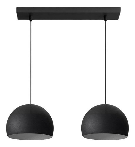 Lampara Barral Colgante Bocha 15cm 2 Luces Blanco Negro 