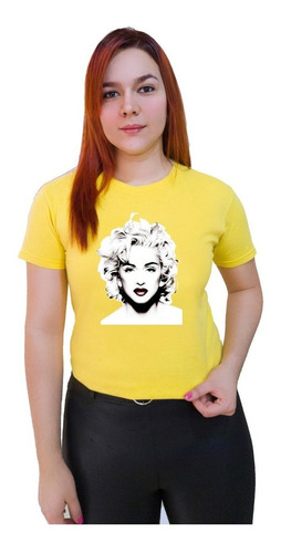 Polera Dama Estampada 100%algodón Diseño Madonna 409