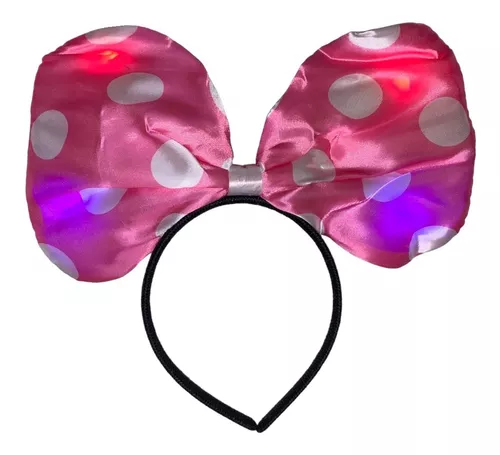 10 Diadema Minnie Tela Luminosa Luz Led Fiesta Batucada Niña