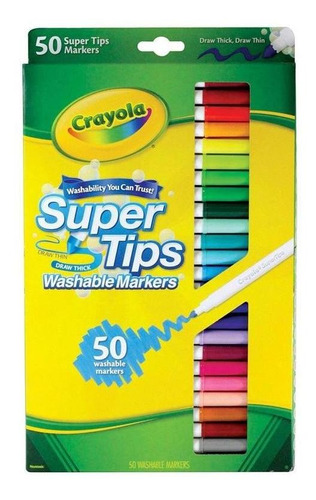 Plumon Crayola X 50 Delgados Lavables