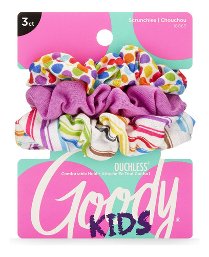 Goody Kids Prple Rainbw Scrunchies 3ct