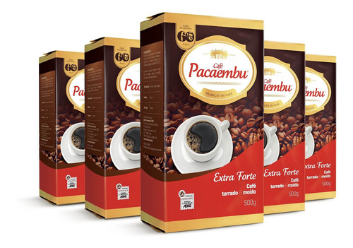 Imagem 1 de 1 de Kit Com 5 Pacotes De Café Pacaembu Forte Vácuo 500g