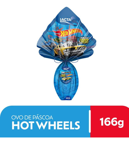 Ovo De Páscoa Lacta Hotwheels Chocolate Ao Leite 166g