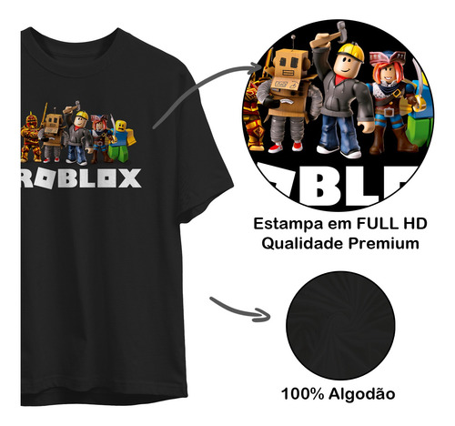 Camisa Camiseta Algodão Unissex Jogo Roblox Avatar De Noob