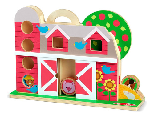 ~? Melissa & Doug Go Tots Wooden Barnyard Tumble With 4 Disk