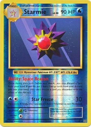 Starmie 31/108 Reverse Holo Raro Pokemon Tcg