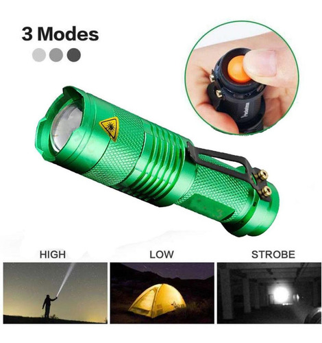 Lampara Táctica Led Contra El Agua, Mxlcg-002, 2 Pzs, Verde