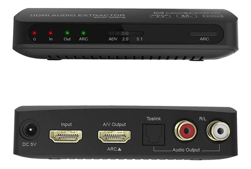 Imagem 2 de 6 de Conversor Extrator Audio Hdmi 2.0 4k@60hz Arc Hdcp 2.2 Hdr10