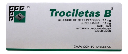 Trociletas B Caja 10 Tabs De 2.5/10 Mg C/u Sabor Limón