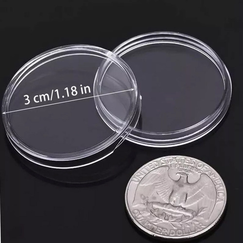 J Estuches De Monedas De Plástico, 30 Mm, 100 Piezas