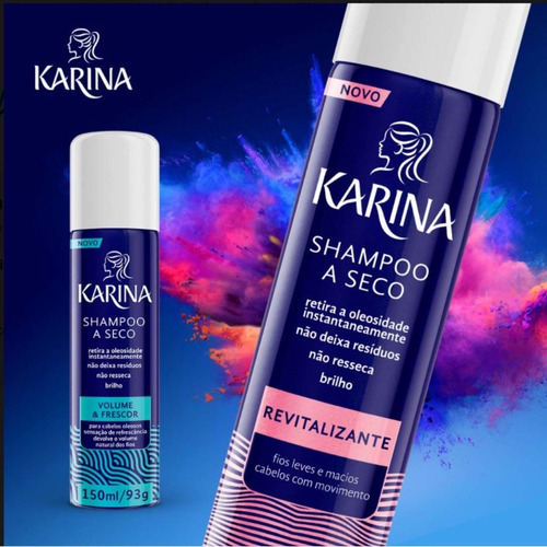 Kit 6 Shampoo A Seco Karina Volume Frescor Capilar 150ml