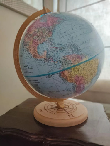 Globo Terráqueo 30 Cms Azul Rosa Vientos
