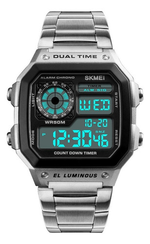 Reloj Rectangular Skmei De Hombre Con Resistencia Al Agua