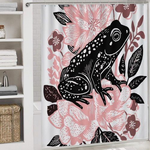 Juego De Cortinas De Baño 1553q, 4 Unidades, Con Alfombras A