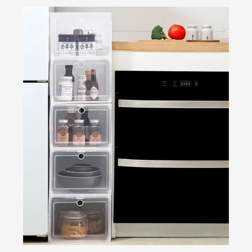 Imagen 3 de 9 de Cajas Pack X6 Organizador Zapatos Zapatera Apilable - Otec