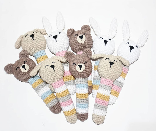 Sonajeros Tejidos A Crochet. Amigurumi. Pack X 5.