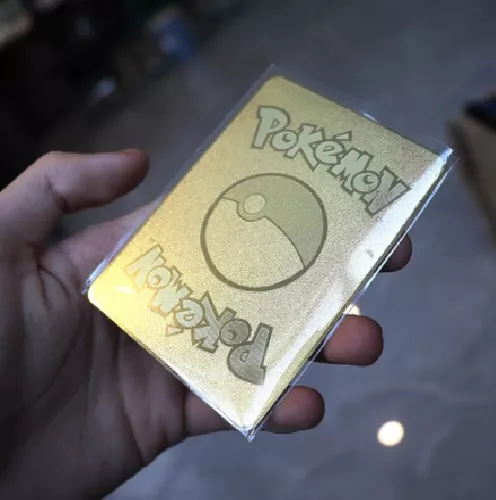 Carta De Metal Pokemon Colecionador Dourada Pikachu Vmax