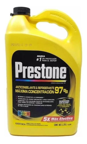 Refrigerante Prestone Concentrado 97% 3.78lt Coolant 