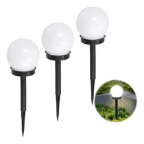 Comprar Pack X3 Faroles Solares Lampara Jardin Solar Jardin Exterior Estructura Blanco