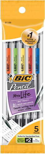 Bic Mechanical Pencil, Medium Point, 0.7mm, 5 Ct
