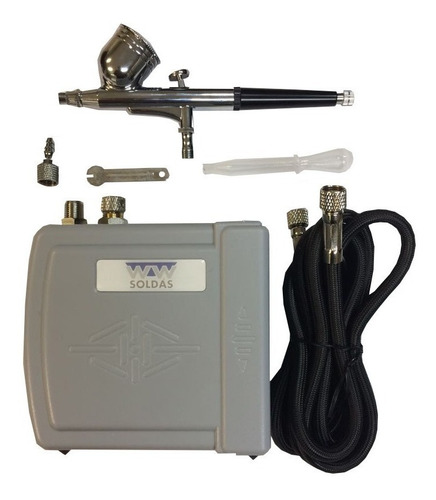 Imagem 2 de 7 de Kit P/ Maquiagem Airbrush-mini Compressor+aerógrafo