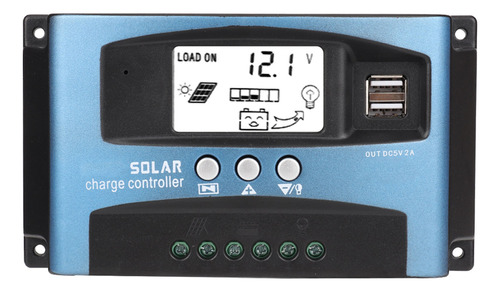 Controlador De Carga Solar Mppt 50a, Doble Pantalla Lcd Usb,