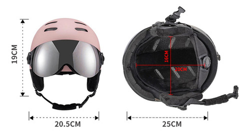 Tk Casco De Snowboard Con Visor Integrado, Protección Rosa S