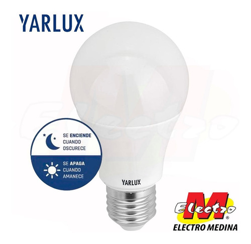 Lámpara Led E27 9w Fría Fotocelula Yarlux Electro Medina