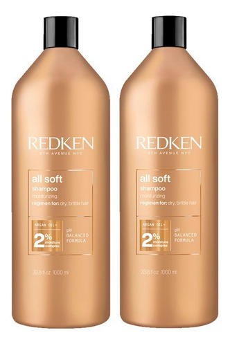 Kit Redken All Soft - Shampoo 1000 Ml - 2 Unidades