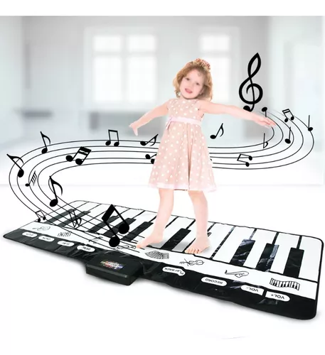 Tapete de piano, jogo de 24 teclas + registro + reprodução + modo de  demonstração Piano para crianças Teclado de dança Tapete de pista ajustável  Vol teclado presente para meninos e meninas(balck) 