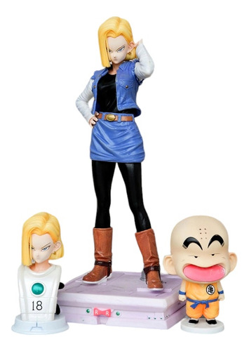 Dragon Ball Z Figura Androide 18 Con Krillin 