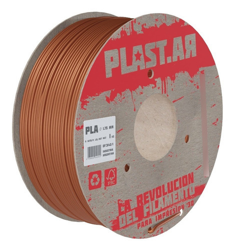 1 Kg Filamento Pla Plastar, 1.75mm, Impresora 3d, Argentino Color Cobre