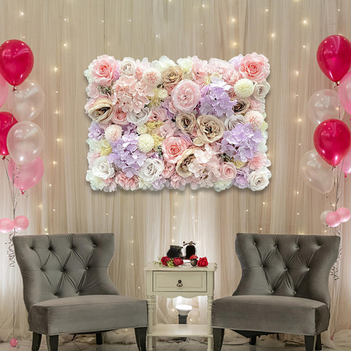 Panel De Pared Con Flores Artificiales En Tonos Estilo A