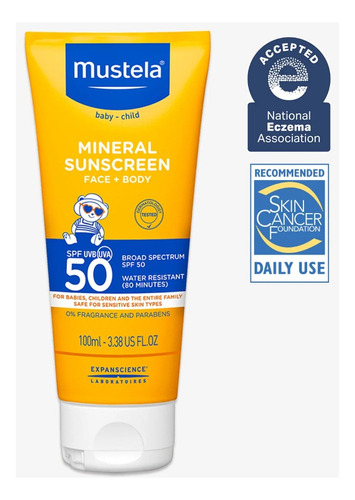 Protector Solar Mustela Baby-child 50 Crema Niños 3.4oz