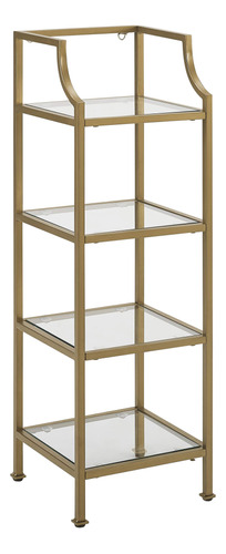 Crosley Furniture Aimee Short Etagere, Dorado Y Cristal