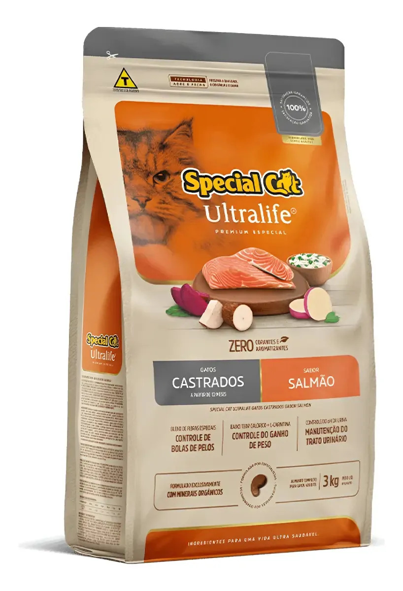 Ração Special Cat Ultralife Gatos Castrados Sabor Salmão 1kg