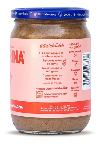 Almendrina Original M De Maní. Caja Con 12 Pzs Frasco 320 Gr