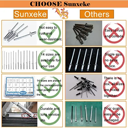 500 Remaches Pop De Aluminio Surtidos 14 Medidas