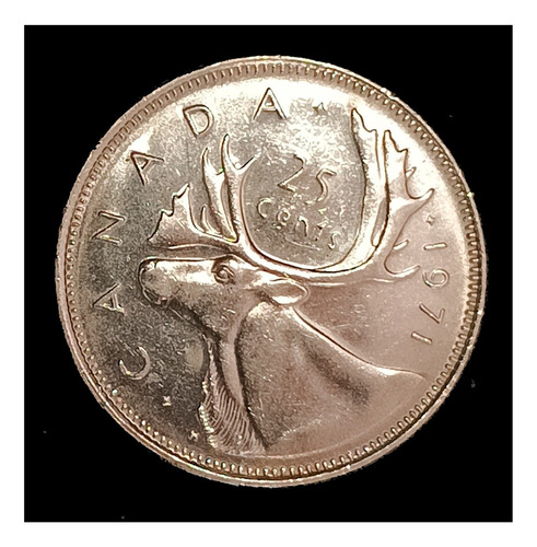 Canadá 25 Cents 1971 Sc Km 62b Fauna Caribú