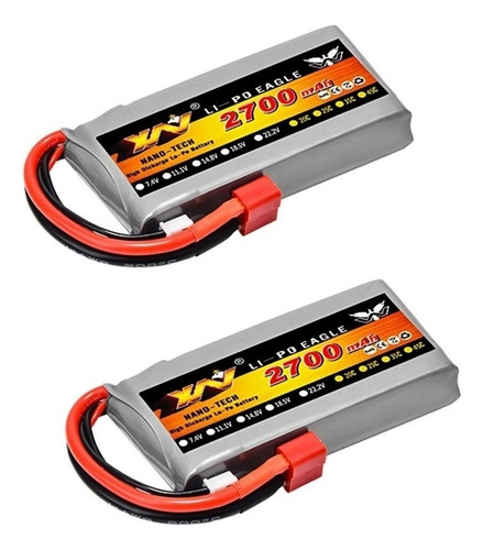 Bt 2pcs Actualización 7.4v 2700mah 2s Batería De Repuesto