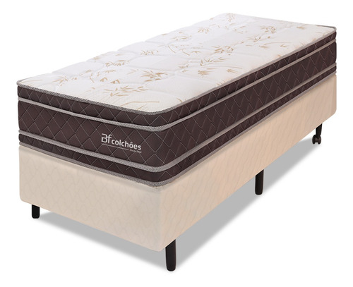 Cama Box Colchão Solteiro 100% Espuma Dupla Face Antialérgico 88x188x56cm - BF Colchões