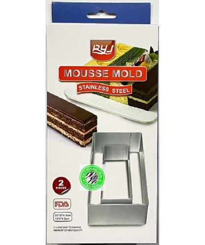 Set X 2 Moldes Para Tortas Rectangulares Repostería