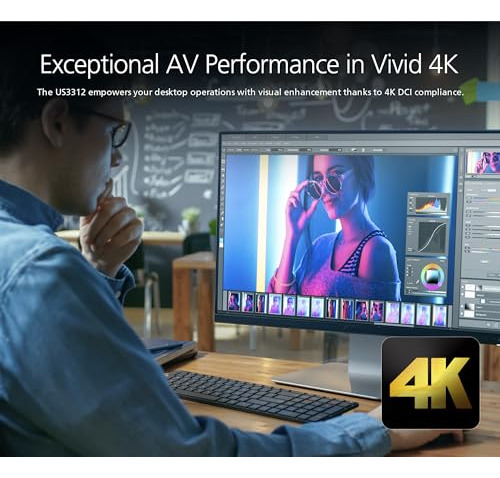 Conmutador Kvm Aten Us3312 2 Puertos 4k Displayport Usb-c