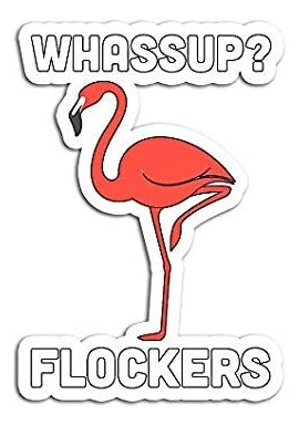 Flockers Funny Flamingo Con Rosa  Adhesivo Gráfico  Imperm