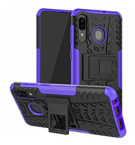 Funda Para Galaxy A20/a30/a50  Negro Y Violeta